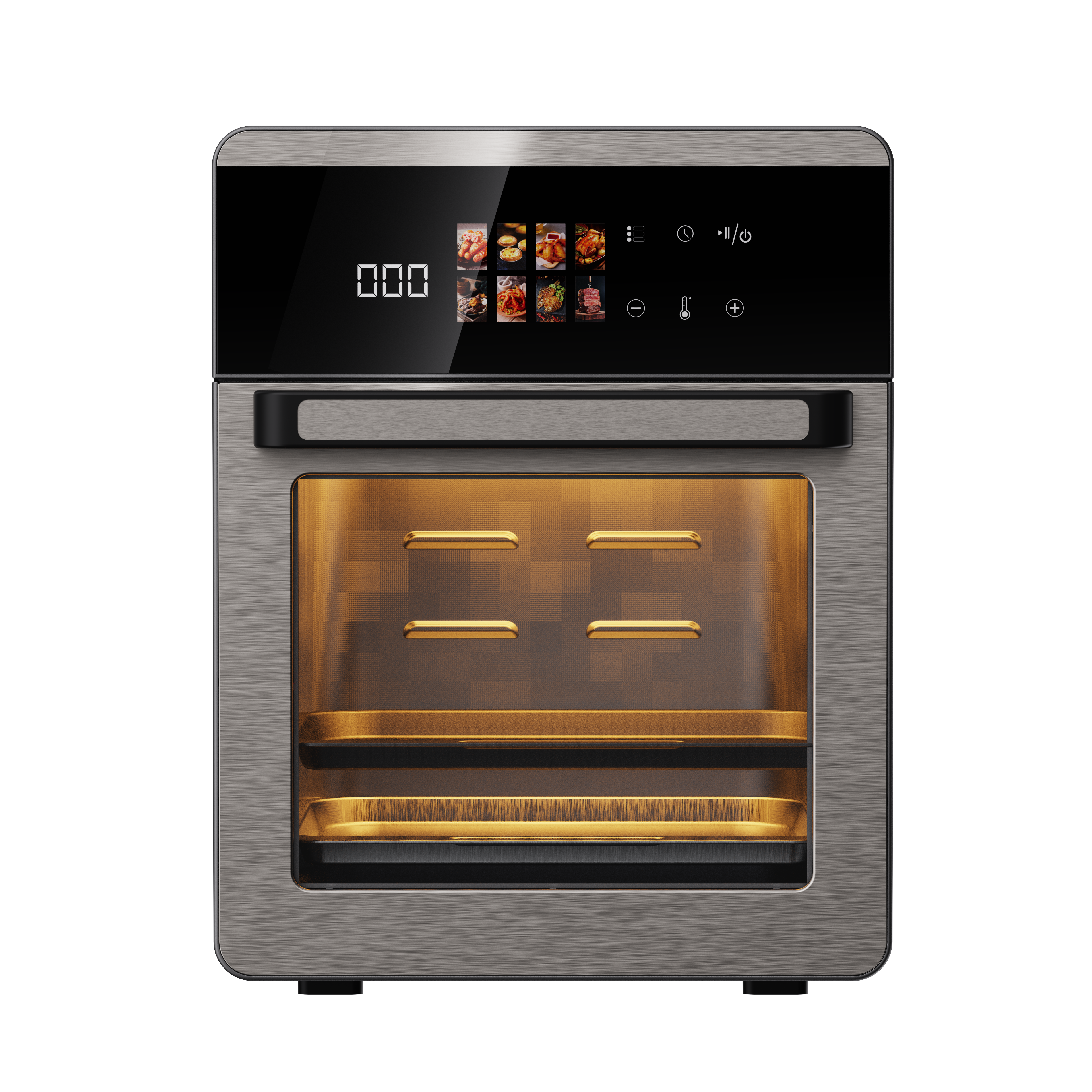 20L Air Fryer Oven Touch Control  Glass Viewing Window, Stainless Steel Style