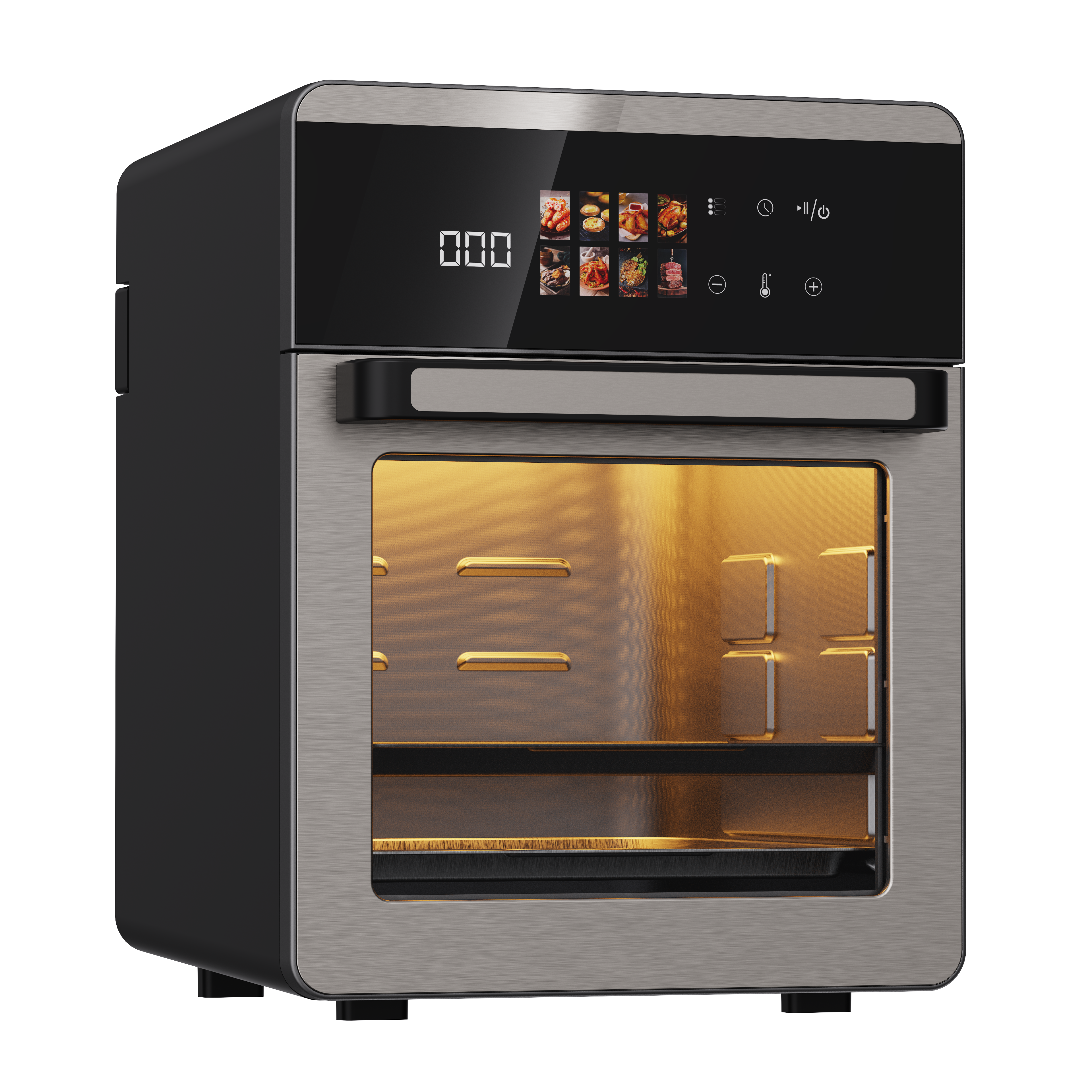 20L Air Fryer Oven Touch Control  Glass Viewing Window, Stainless Steel Style