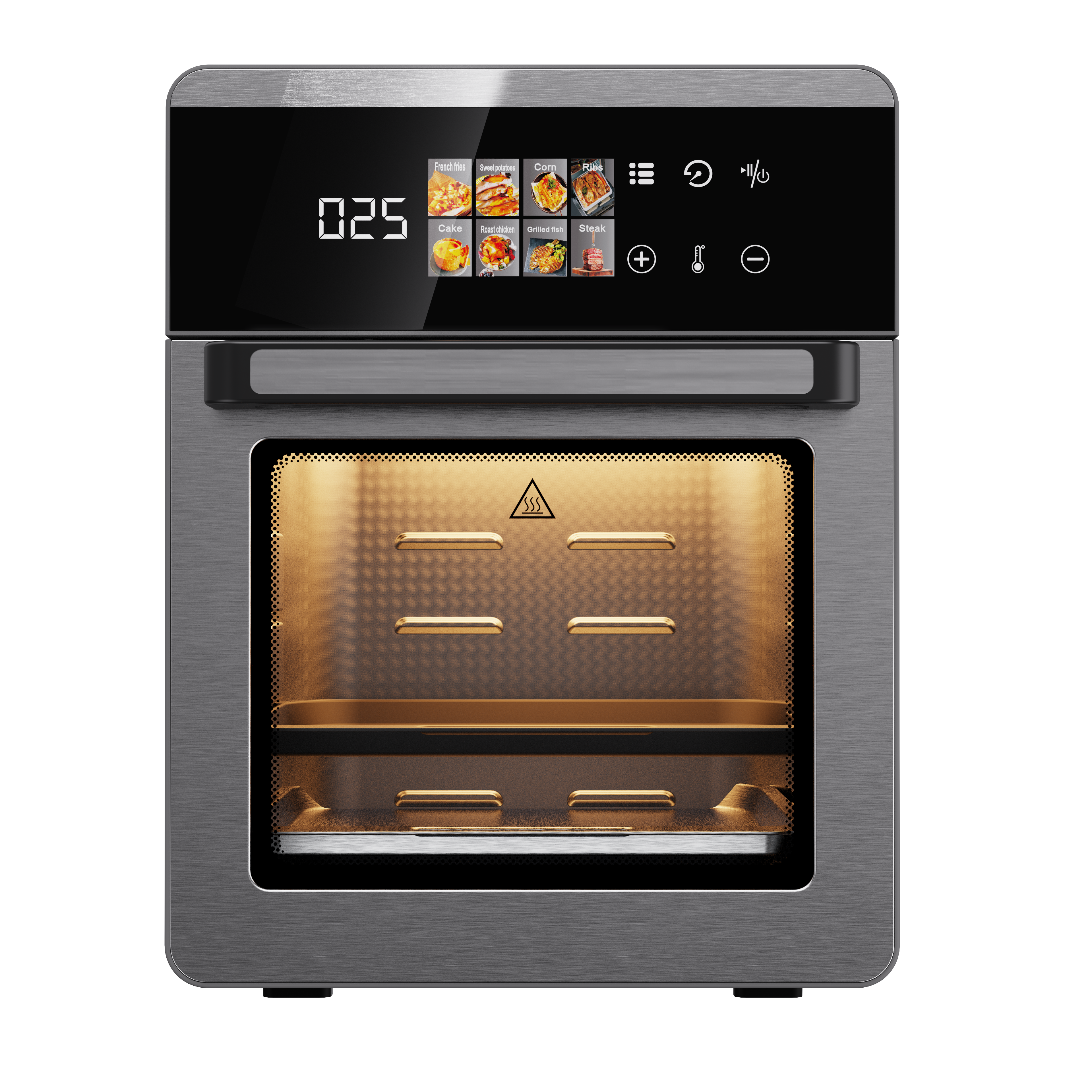 20L Air Fryer Oven Touch Control  Glass Viewing Window, Stainless Steel Style