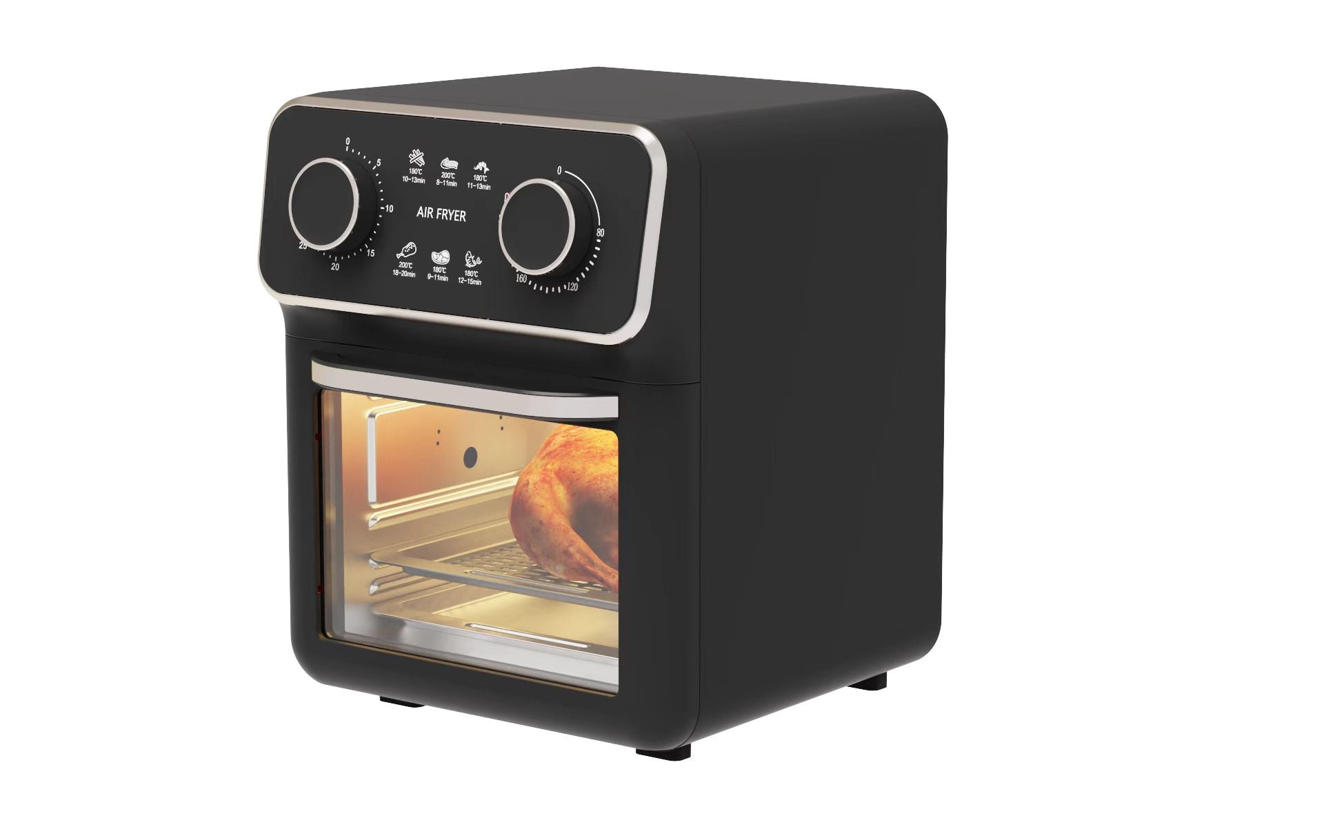 10L Mechanical Air Fryer Oven with Visible Window Dual Knob Control