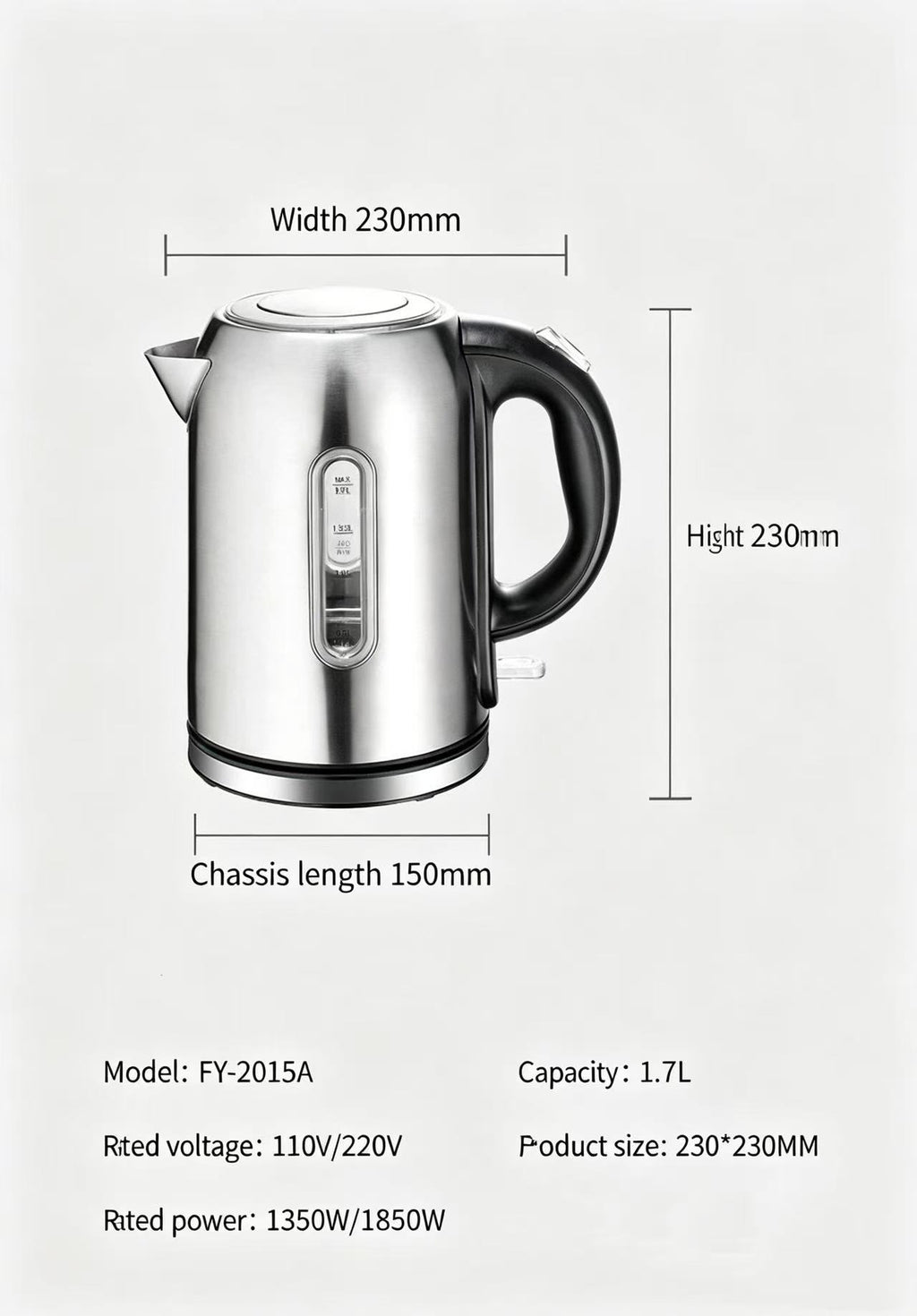 1.7L Stainless Steel Electric Kettle | Factory Direct Wholesale 💧
