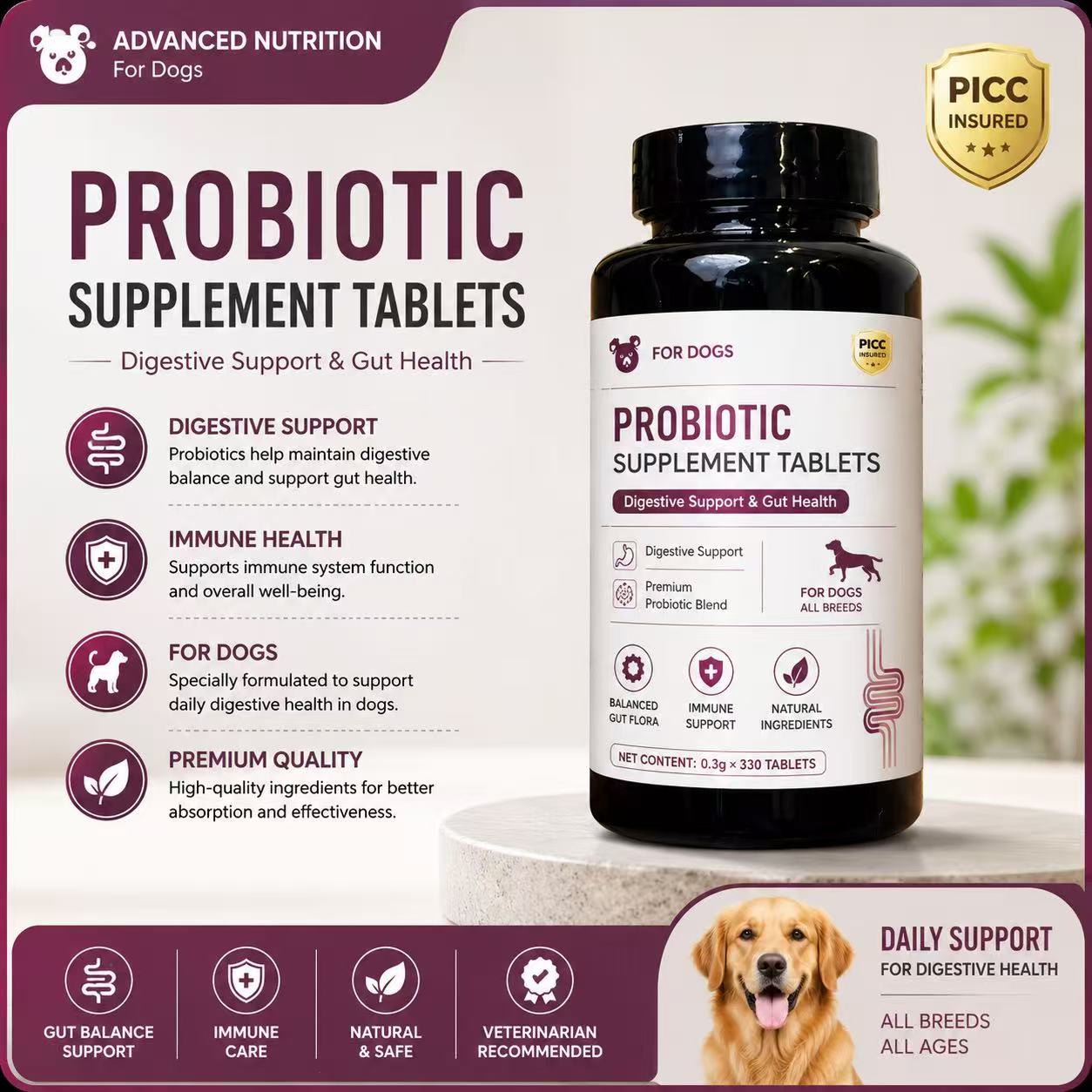 Pet Probiotic Chewable Tablets | Factory Direct Wholesale 🐾