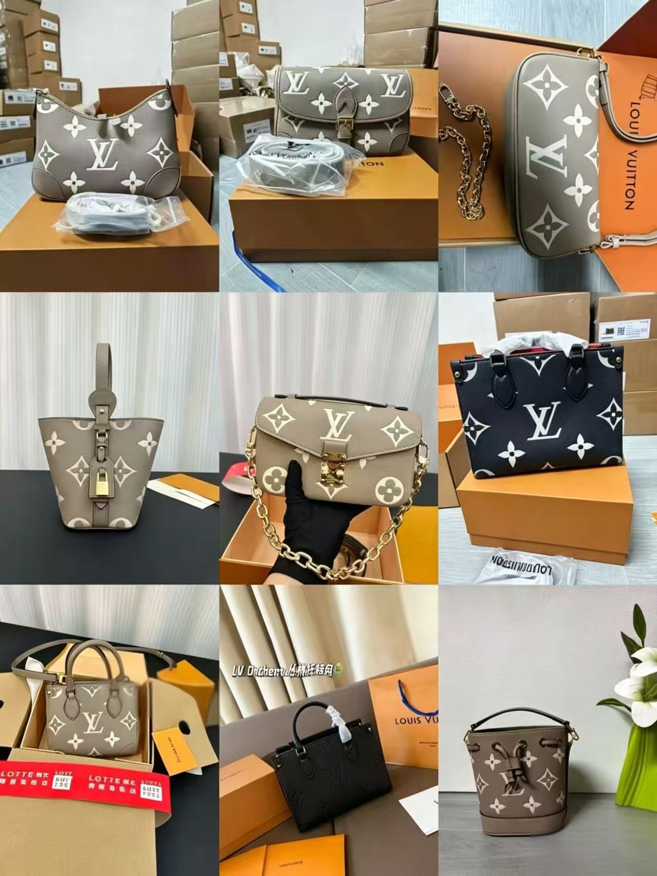 Giant Monogram Designer-Inspired Handbags | Modern Luxury Styles in Neutral Tones