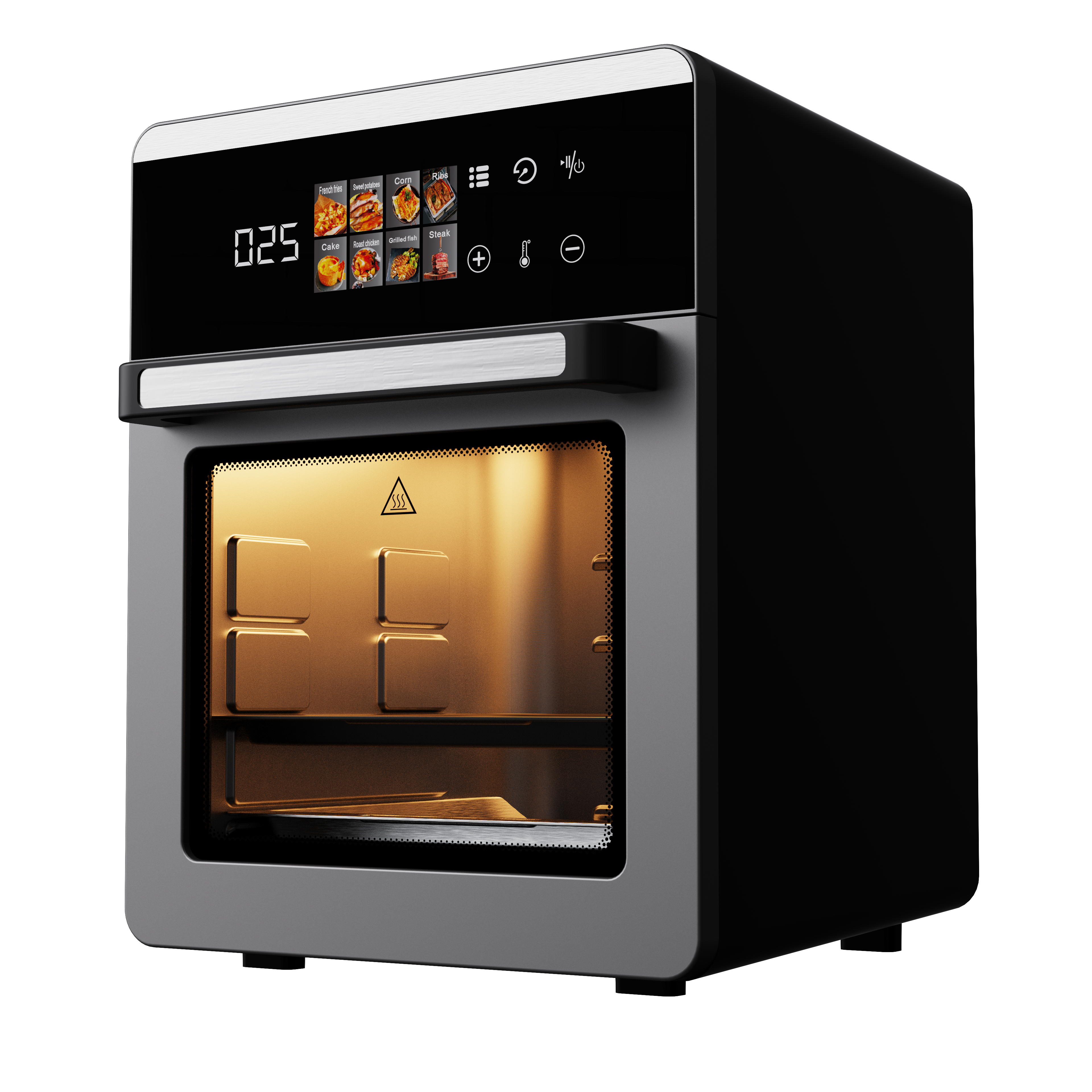 20L Air Fryer Oven Touch Control  Glass Viewing Window, Stainless Steel Style