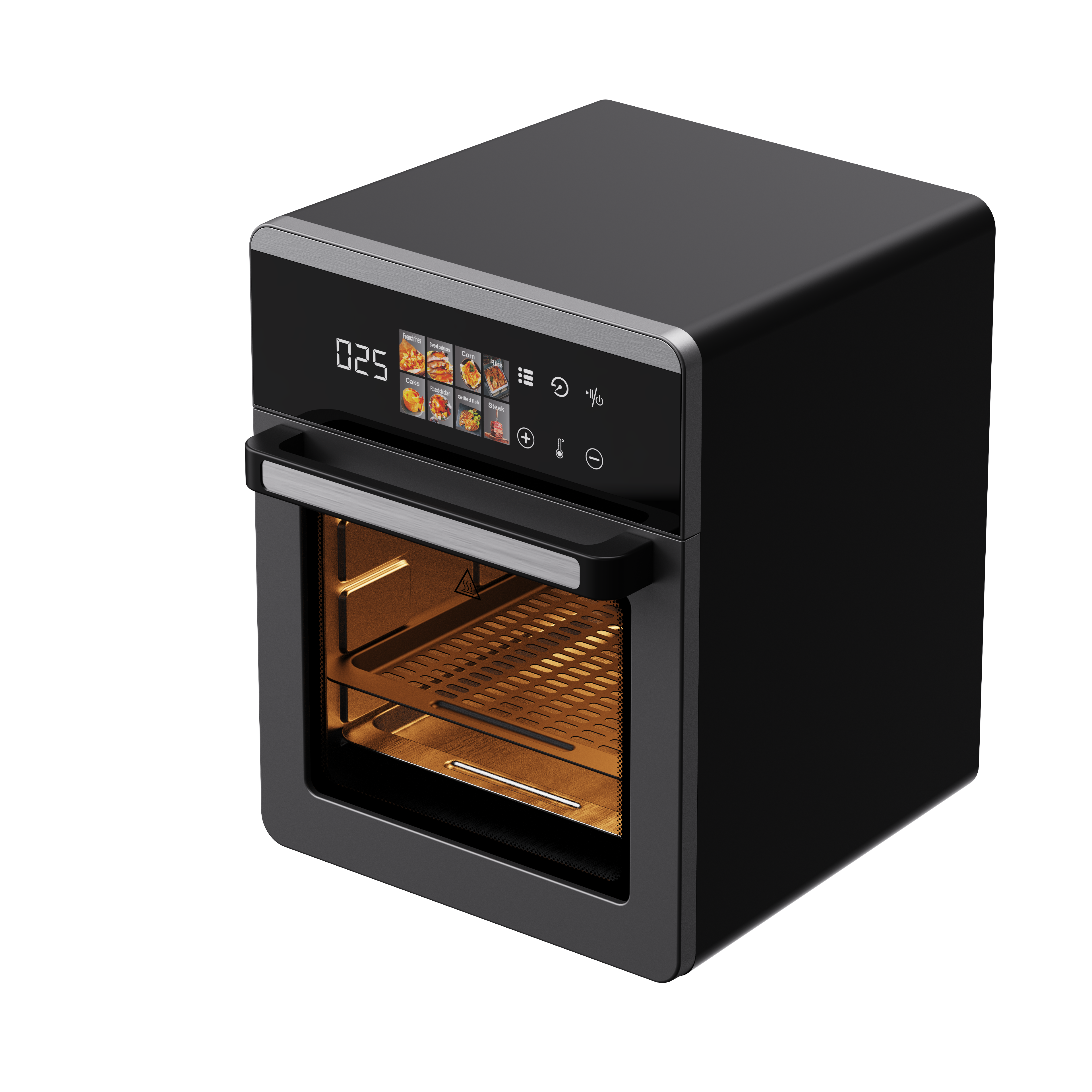 20L Air Fryer Oven Touch Control  Glass Viewing Window, Stainless Steel Style