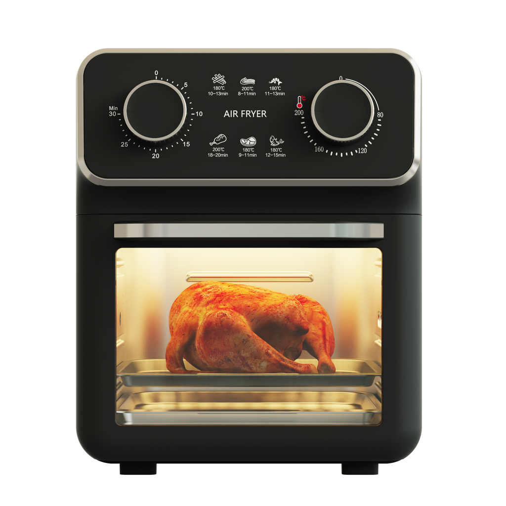 10L Mechanical Air Fryer Oven with Visible Window Dual Knob Control