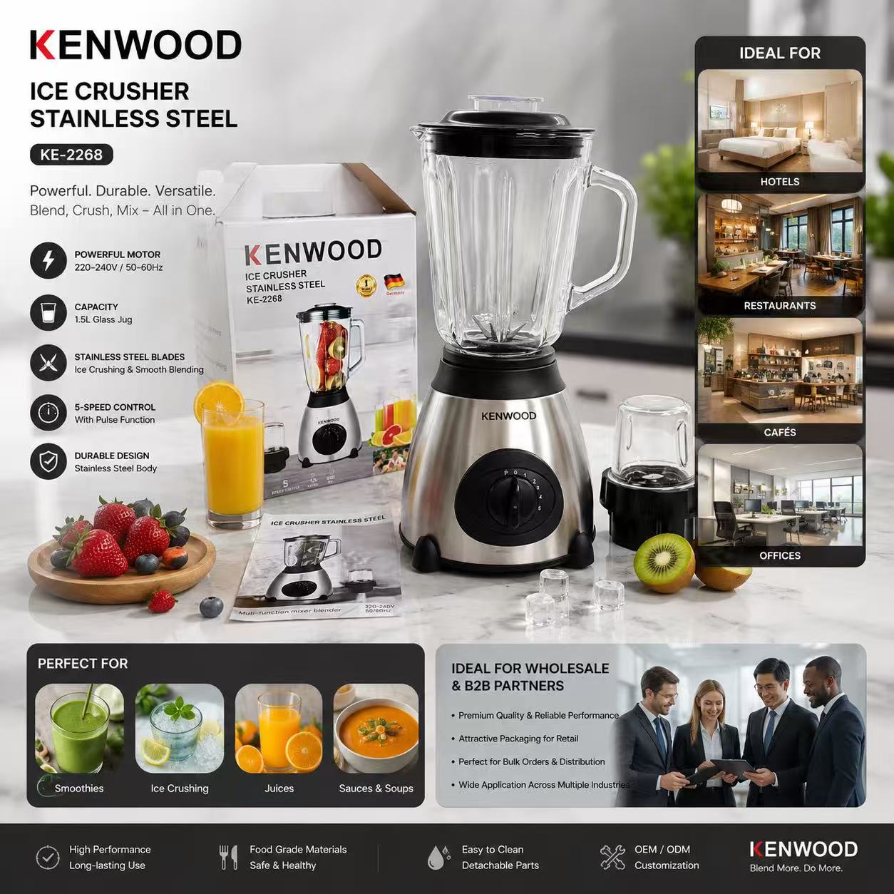 Large Capacity Countertop Blender | Factory Direct Wholesale 🥤